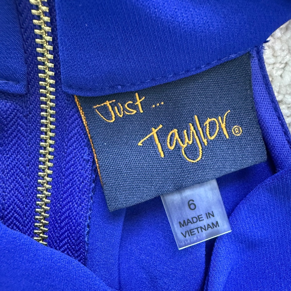 JUST TAYLOR | NWT Royal Blue Halter Style Dress Sz 6 - Picture 7 of 9